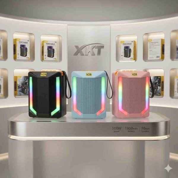 V28 Portable Bluetooth Speaker With LED Light